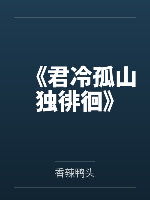 《君冷孤山独徘徊》封面